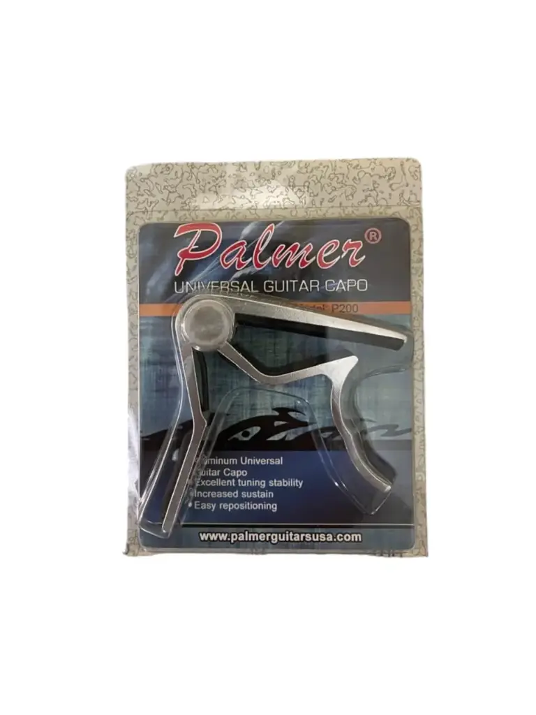 Capotraste Palmer para guitarra o cejilla para guitarra P200 plateado