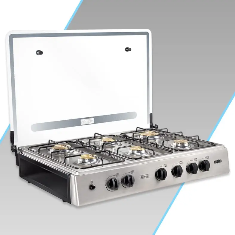 Cocineta ECOLINE base de Aluminio 6 quemadores 