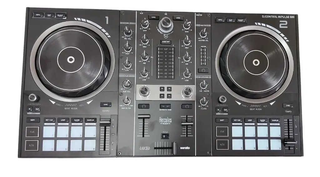 Serato Hércules DJ Control Impulse 500 Blk Controlador de rendimiento compacto de 2 canales