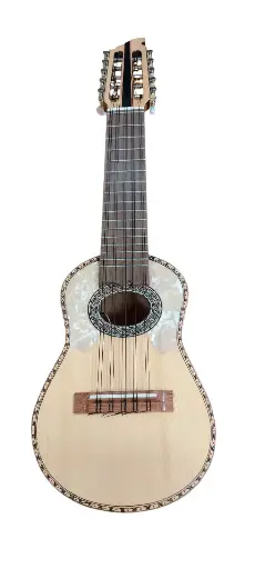 Charango electroacústico con cuerdas nylon negras